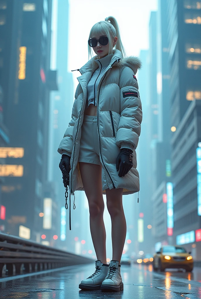 A stylish single person full of bubbles fluffy feeling of spring and autumn down jacket design space background cyberpunk ((white :1.3) + (fashion: 1.1) + (trendy: 1.2)), (nike logo), (corona rendering), (space winter down jacket concept + concept art design): 1.3), (8K: 1.3), (2:3 aspect ratio + warm color Q2), (750 pixels), ((fashion elements) :( 1.1 + spring and autumn down jacket fusion with fashion elements) ), (dynamic: 5) yellow accents