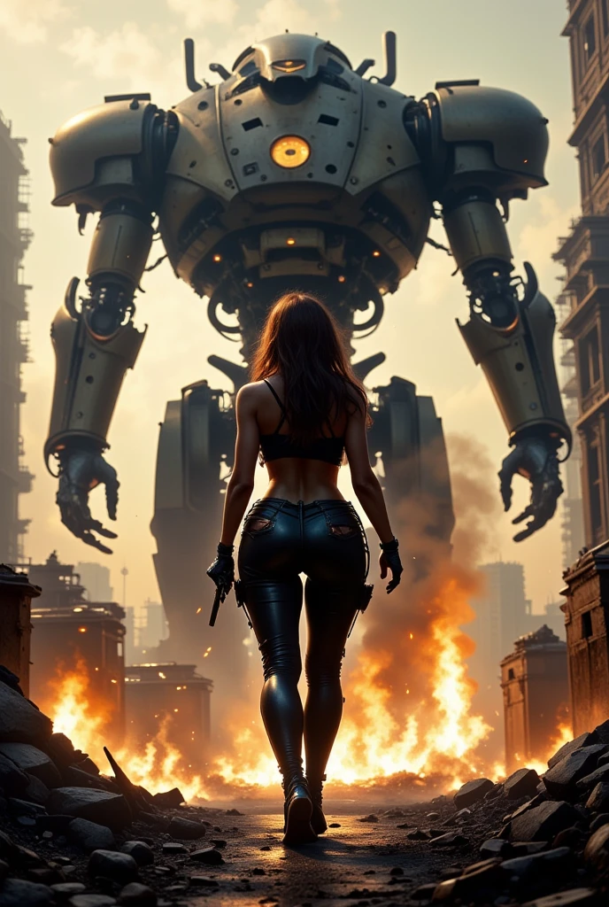 (((Camera angle of her butt, crowd of space aliens))), ((wearing ultra thin translucent bikini with gorgeous muscular long legs)), ((deep brown beige white silver black Samurai aesthetics)), prismatic, reflective, ((ultra perfect flowing hairstyle)), (((huge natural breasts, tan lines))), ((perfect radiant skin color)), ((super colourful)), ((sunny day beautiful skies)), (detailed spaceship background and incredibly sci-fi retro art masterpiece), (((1:1 scale proportions))), ((science fiction)), ((chrome spaceships)), (((ultra photorealistic realism))), ((Smooth curves, clean lines, streamlined, functional aesthetics, reflective surfaces, integrated lighting, futuristic city, engraved ancient motifs)), ((acrylic plastic robot, bokeh lighting, rim lighting, shadows))