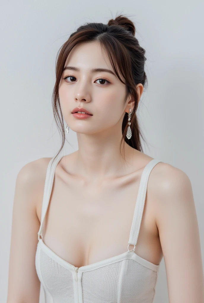 ((Highest quality、in 8K、masterpiece:1.3))、Messy Hairstyle、Beautiful clavicle
