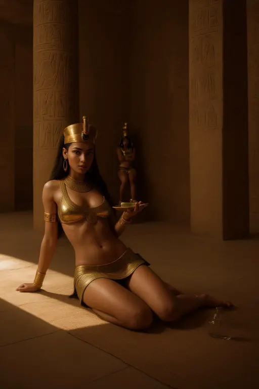 giant Cleopatra stand in paris, Full body phot, gigantess (Long legs:1.2),Beautiful looks, No branding,Perfect lighting,Cinematic quality, 8K, High quality, (GTS:1.5), on the top view,, belly, perfekt hands, realism, perfekt Face, pushing ass out, vore,
