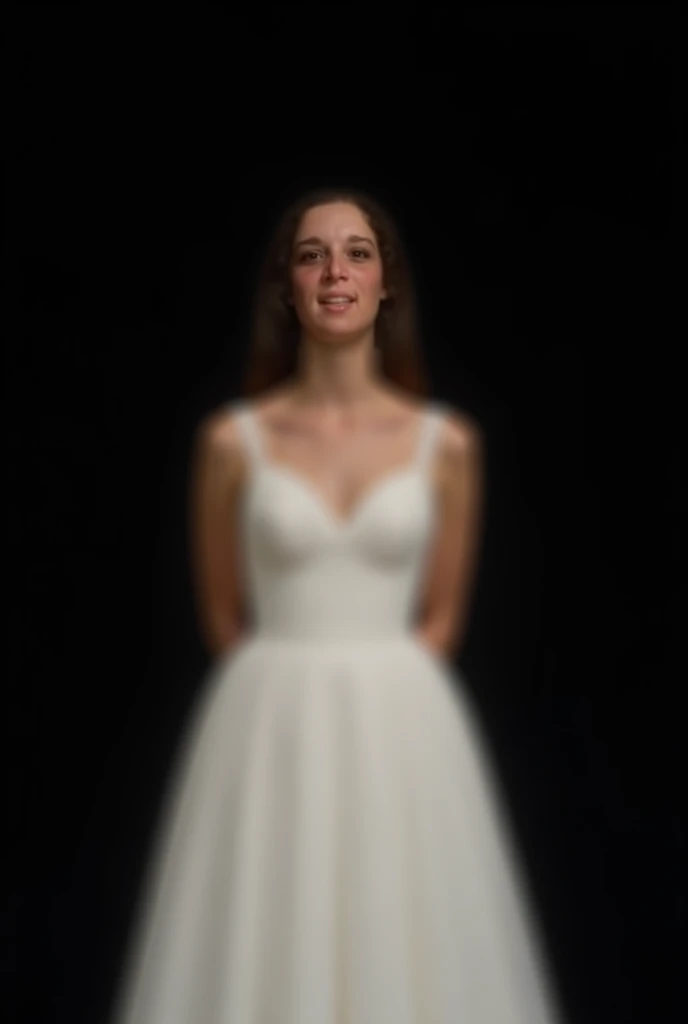 25 year old peggy carter, long brown hair, professionally styled hair and makeup, model photoshoot, masterpiece, photorealistic, high definition, ((wedding dress)), photostudio, pale skin, freckles, wide hips, small head, tiny head, (((Broad shoulders))), Smiling, happy, pale white skin, pink cheeks, pink skin, bright lighting