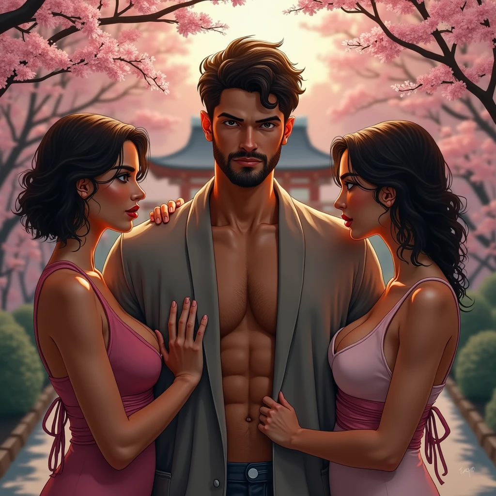 arafed woman in a red hijab and a man in a red shirt, artgerm and genzoman, artwork in the style of guweiz, nick silva and ilya kuvshinov, ross tran and bayard wu, wlop and ross tran, wlop and andrei riabovitchev, ross tran and ilya kuvshinov