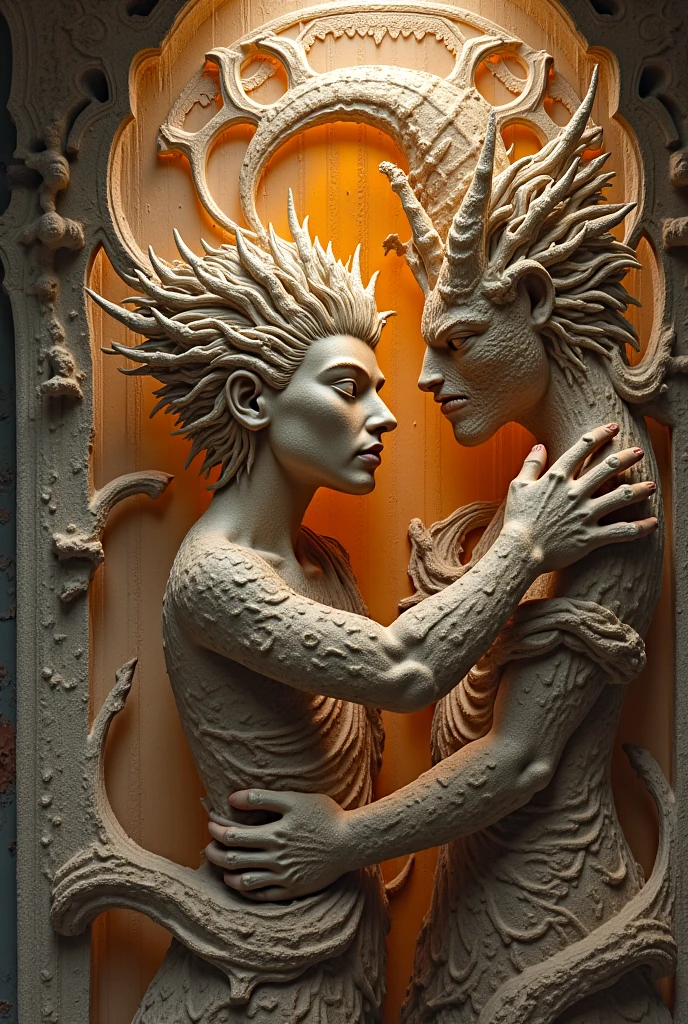 (extremadamente detallado, obra maestra, La mejor calidad), Estilo oscuro, intense illumination, rostro con arrugas, mujer crucificada, tentacle, monstruoso, interior de una piscina de agua verdosa, imagen submarina, alien con Colmillos finos. manchas de tinta. Rococo composition. Luz de caravaggio
