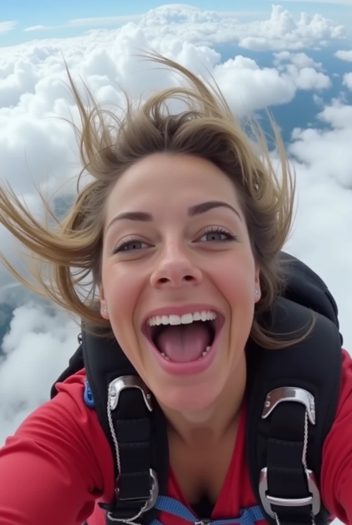 in flight, selfie photo, smily look