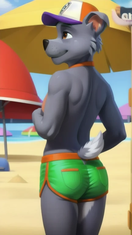 feral dog, canine pussy, mature female, pubic hair, , thong panties, wedgie, pussy juice, pleasured, tears, open mouth, tongue out, in public, everyone watching, beach, see through shirt
