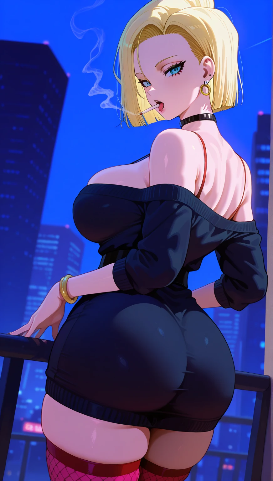 (Highest quality、highest quality、4K,BBW,View from below:1.8、Shooting from the feet、Gravure idol、Very flashy、Change into underwear、Blonde),A super luxurious suite with a full glass wall and a night view、whole body、Huge saggy breasts and loose ass(Super big boobs)、Flabby belly、Fat body、Very flashyな花柄の下着姿(Half cup bra、side tie panties、Thong)、
