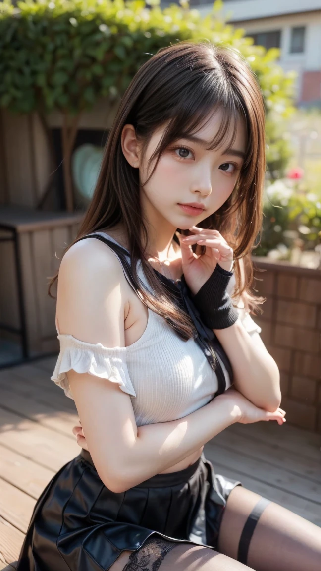 Tropical sandy beach、Standing posture、1girl、(( face))、(Full Body Shot)、(Surreal)、(Awareness-raising)、(High resolution)、(8K)、(Very detailed)、(Best illustrations)、(wallpaper)、(Beautiful and detailed eyes)、(Highest quality)、(Ultra-detailed)、(masterpiece)、(Detailed face)、solo、One Girl、Pure Erotic Face Ace_v1、View your viewers、Fine details、Detailed face、Low Key、Laughter、Pixie Cut、Cute clothes、clear、Serious clothes、Diagonal bangs、Brown Hair、