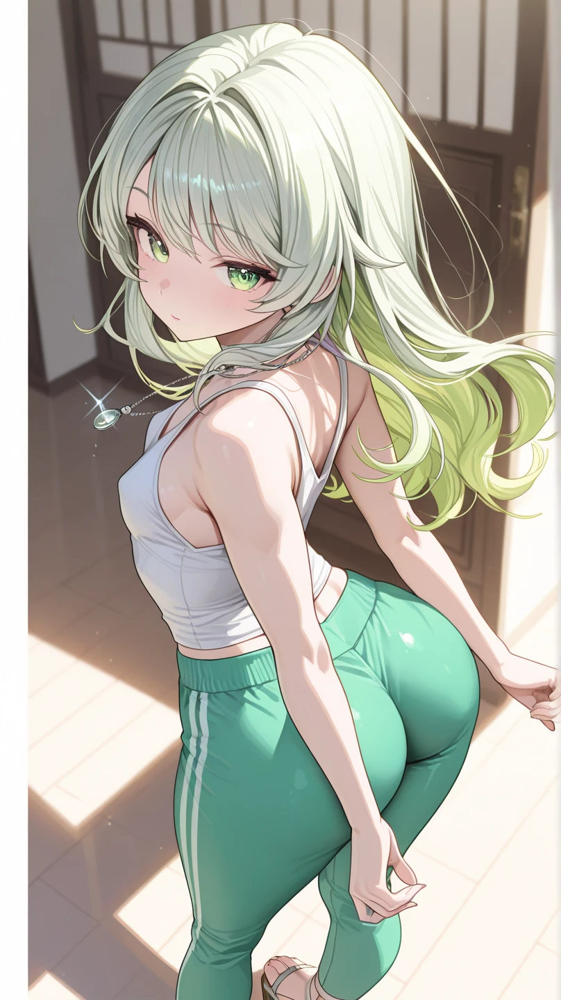 garota anime com cabelos longos e olhos verdes encostada na parede, linda garota de anime agachada, , the anime girl is squatting, estilo de arte anime moe, garota anime sedutora, arte oficial, Nyaruko-san, curvando-se, por Shitao, coxas!!!, linda garota de anime, coxas!!!!!!, cute anime, cute anime catgirl