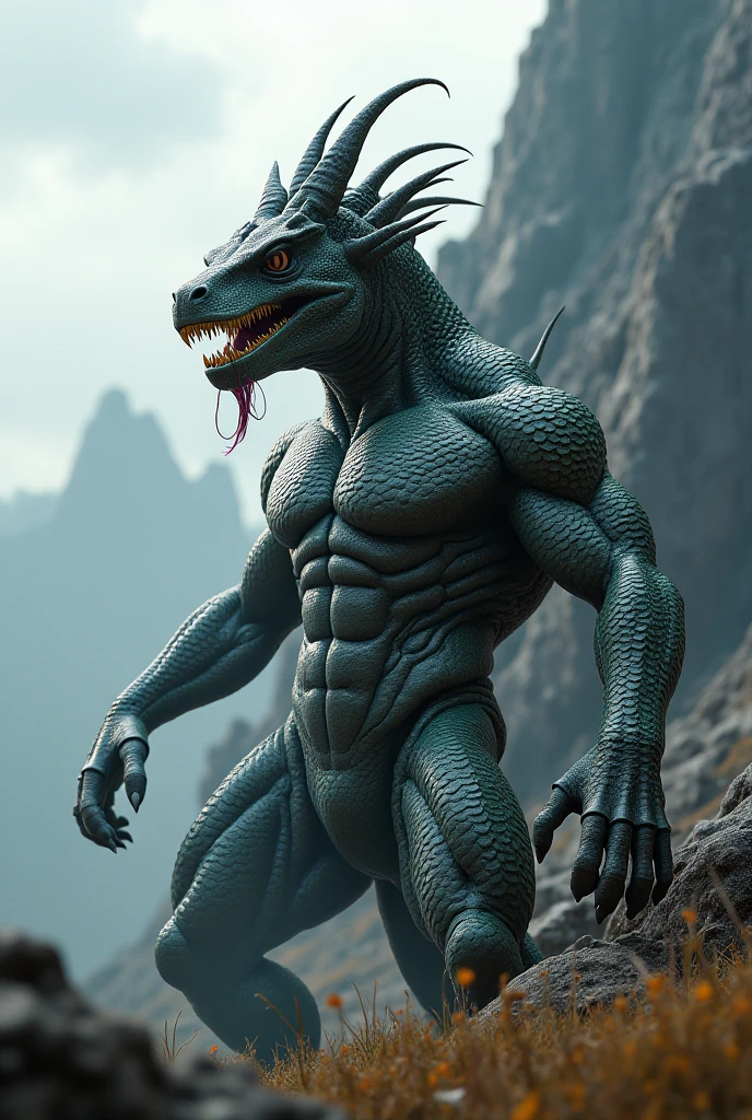 Dragon Scale AI,Dragon humanoid armor possesses people,A desert,Correct anatomy,
