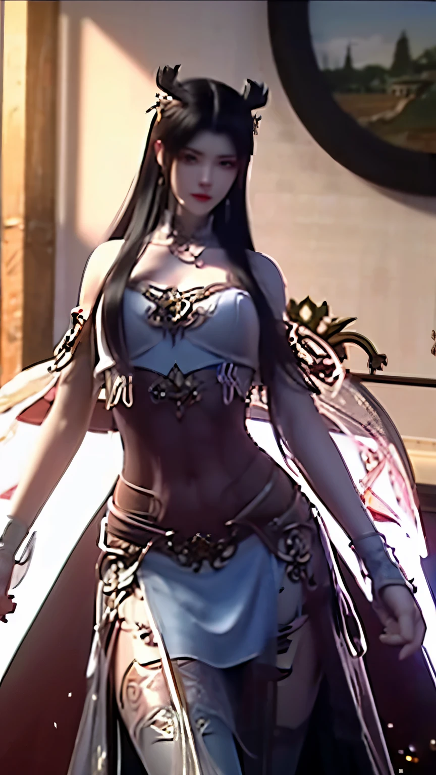 Liu Mei is a woman who exudes elegance and natural beauty. She wore a pale pink inner dress that exposed her curvy figure, as well as a white outer dress that showed off the alluring beauty of her neck. Her white skirt unraveled with lightly flowing pleats, similar to moonlight bouncing on the ground. Her long hair consisting of three thousand strands is tied with a ribbon and hangs beautifully in front of her chest, creating an impression of softness and elegance. Her skin is snow-white with a faint red hue on her face that gives an aura of softness and charm. Her existence is reminiscent of a beautiful butterfly flying in the wind, although she exudes a very cold and mysterious aura.
1girl, High Resolution, Solo, Long Hair, Accurate, HD, Close-up, Best Quality, Detail, Masterpiece,