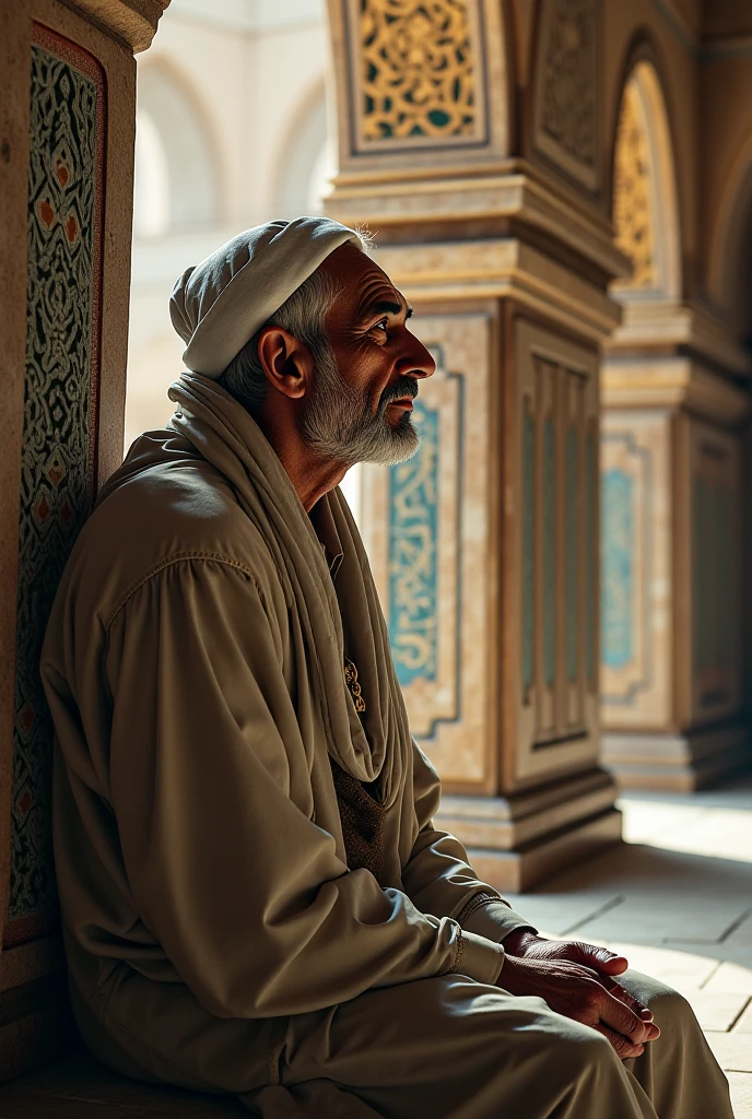 The personality of the intelligent storyteller:
 The character of the intelligent storyteller could be a man, an old man, a Moroccan Arab, the important thing is that he be an attractive and interesting character.  The storyteller may be wearing traditional Moroccan clothing, such as a jilbab or caftan.