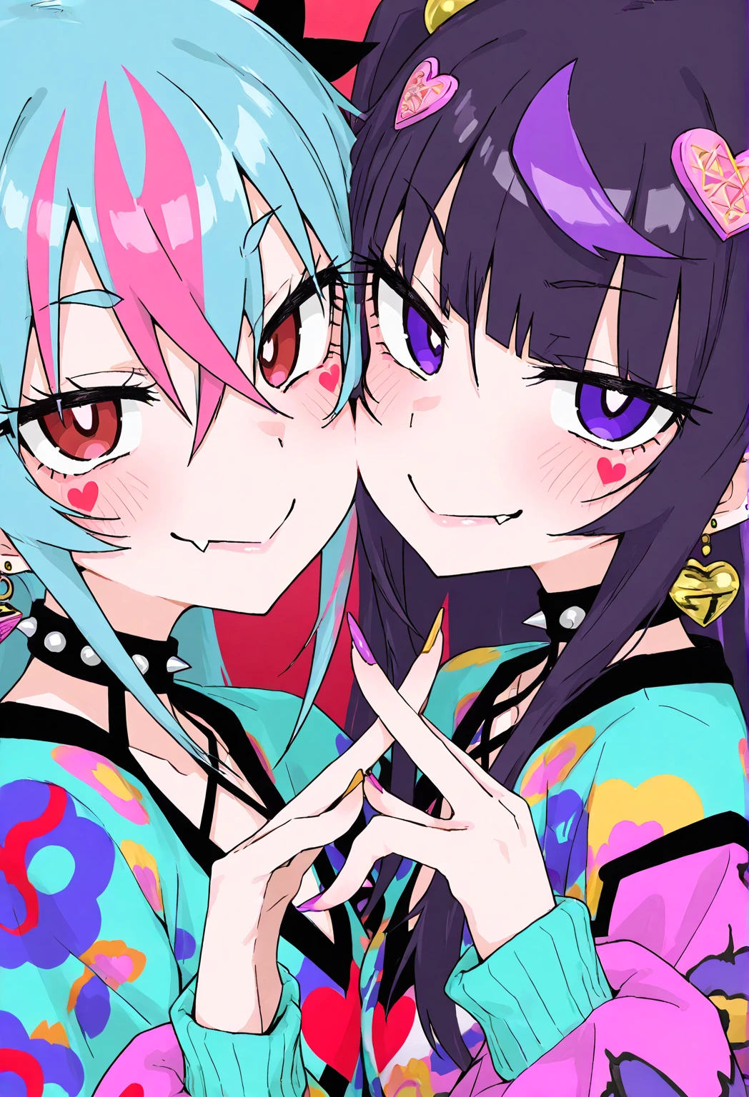 Two women fooling around