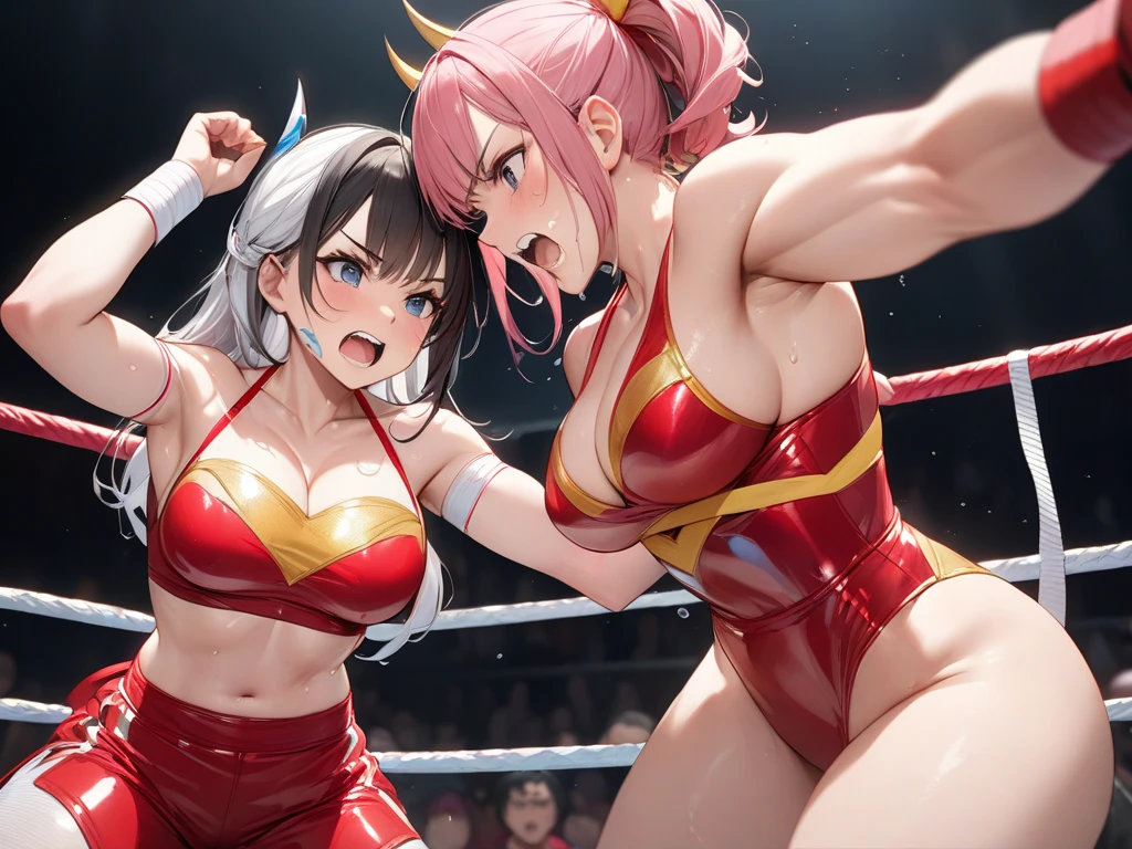 (Private 4K)、(High resolution:1.2)、(High freshness:1.2)、、(Whole Body Ezbian:1.2)、(Two Women:1.6)、((Women with exaggerated large physiques))、(Huge breasts with intense movements:1.2)、abnormally developed muscles,,Barefoot woman, , Big arms、(Huge muscles:1.4)、(Dynamic pose:1.2)、(Woman punching with all her might:1.6)、
