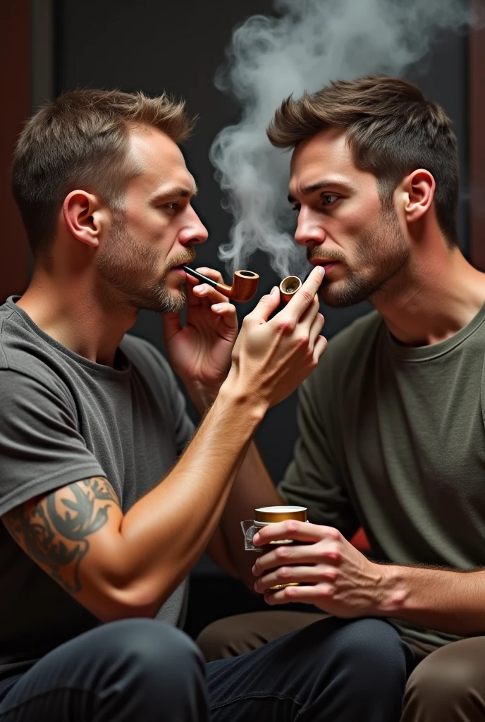 two guys smoking