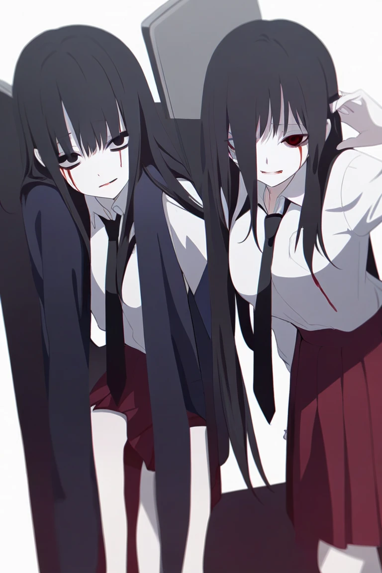 omao, Grayscale stroke, 1girl huge large breasts, with short brown hair, Red eyes, serafuku, ssmile, 独奏, Shimmering glowing eyes,Nudie