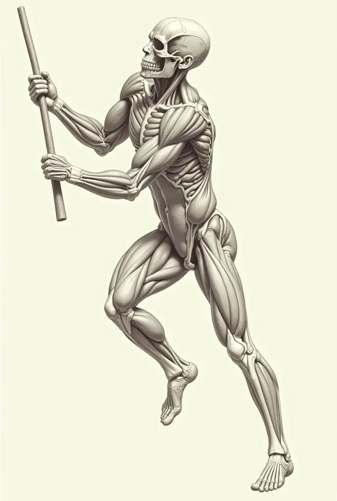 A nude angry faceless man
inside a picture frame
drawing his own path
using a gigantic pencil
