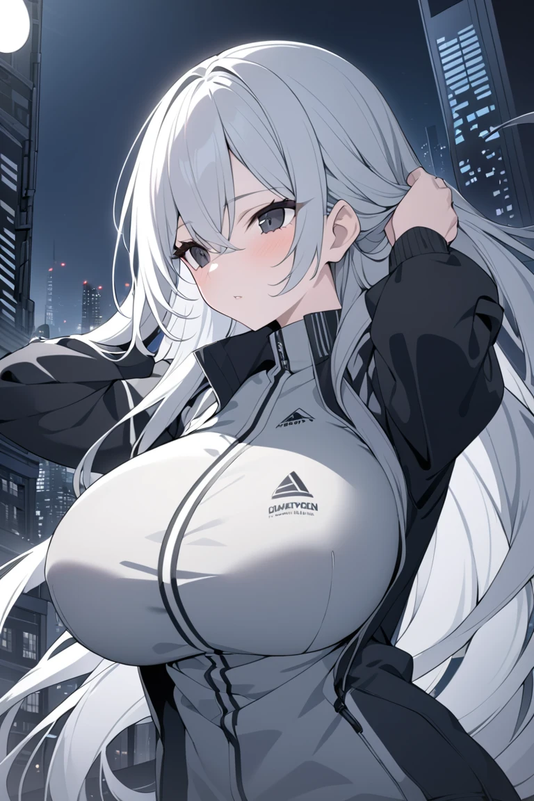 woman,20-year-old,,city,night,((white tight miniskirt bodysuit)),(Harada Makoto),open mouth smile,(((See-through))),((blonde)),long hair,((wet with sweat))look back