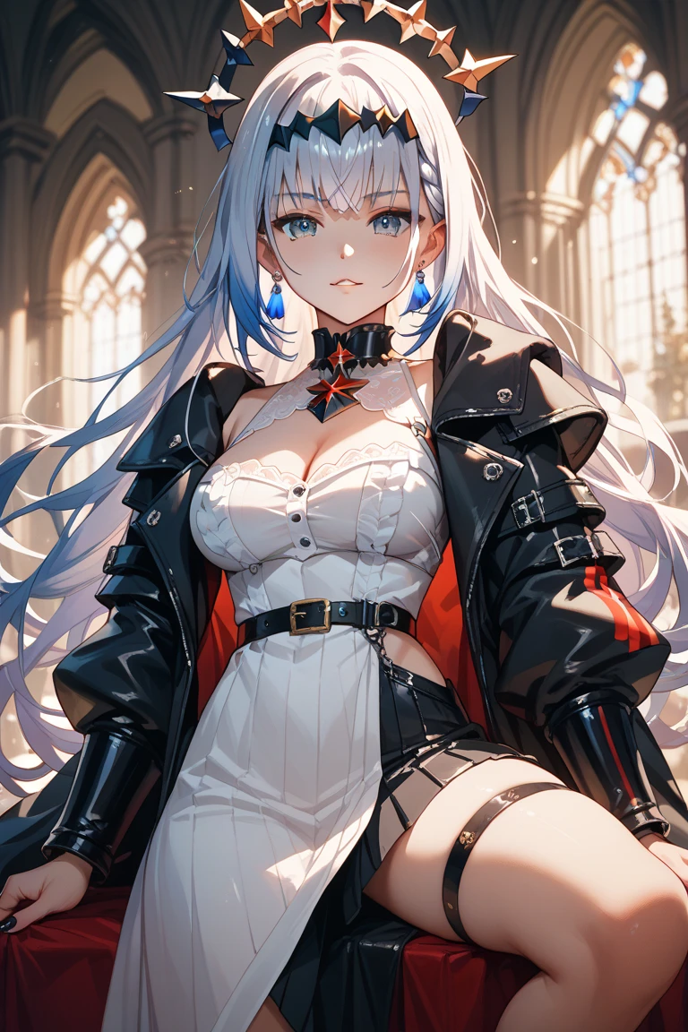((Meisterwerk)), ((best quality)), 1girls, Lange Haare, Large bust, ((rotes Haar)), ((nahaufnahme)), sehr langes rotes Haar, gelbe Augen, Transparenter Pferdeschwanz aus Stoff und silbernem Stoff)), Exponierte Haut, Ligerie, ((sexy Pose)), Schwarze Kleidung, ((intimidating look)), ohne Hose, fishnet stockings, Juwelen, Rubin-Ohrringe, gute Anatomie, rote Handschuhe, Stiefel, Hacken, wicked, emotionless, Intimidating, blutig, ((gorgeous eyes)), dunkler Hintergrund, close up, ((detaillierte Augen, gorgeous eyes, haar bang, frontaler Blick