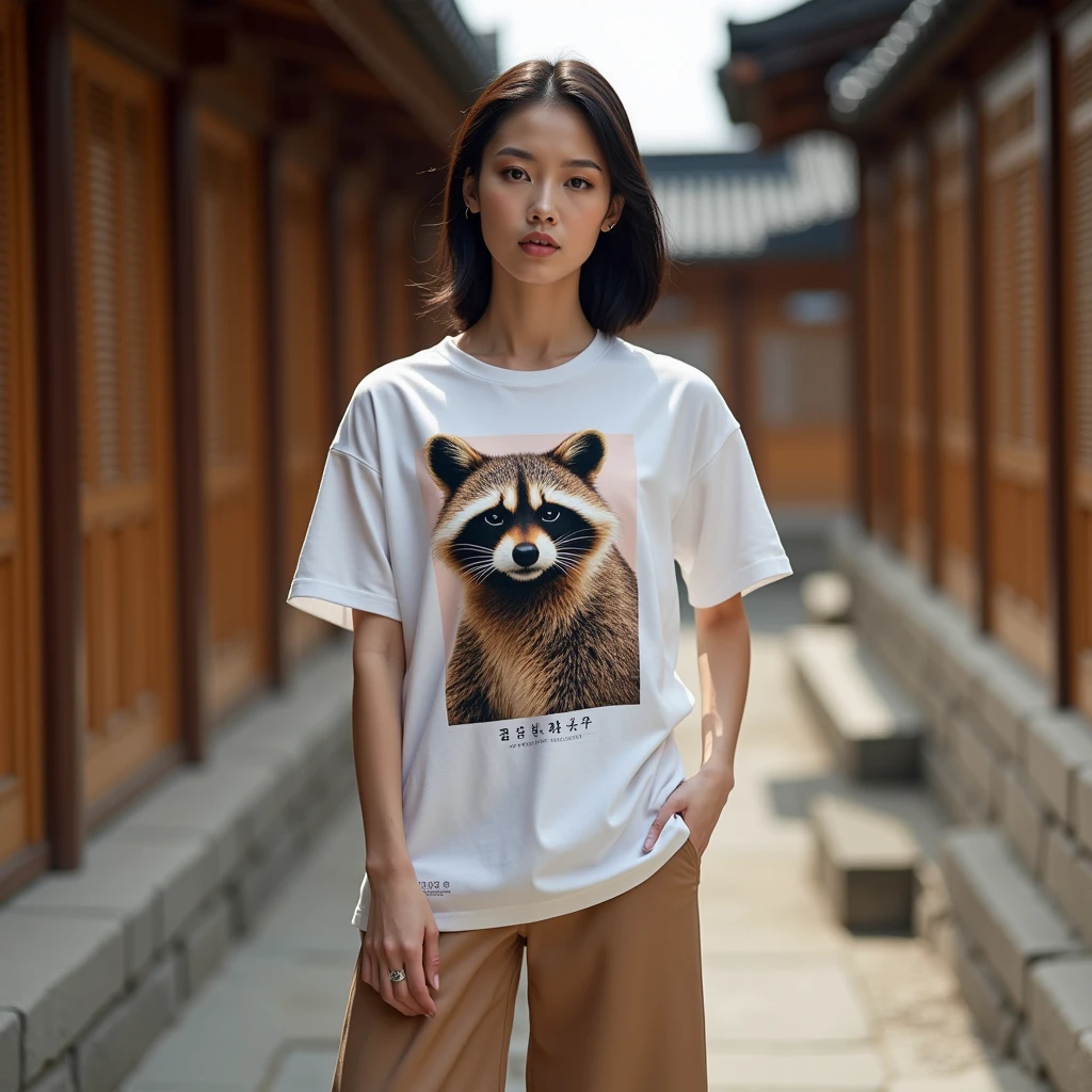 beautiful detailed, cute face, , medium black hair, black hair over one eye, glasses, long sleeve T-shirt, long pants, pearshaped wide hips, thick thighs, solo, Emo, full body photo, voluptuous breasts,
