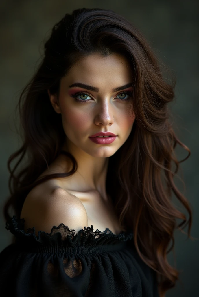 25 year old European girl photo, RAW, beautiful woman, (extra long wavy brown hair), ((portrait)), ((detailed face:1.2)), ((detailed facial features)), (fine skin), pale skin, (highly detailed deep cleavage cyberpunk steel dress), Cyberpunk Mega City Environment, (cold colors), damp, wet, reflection, (masterpiece)(perfect proportions)(realistic photo)(top quality)(detail), shot with Canon EOS R5, 50mm lens, f/2.8, HDR, (8k)(wallpaper)(film lighting)(dramatic lighting)(sharp Focus)(Complex) --auto --s2