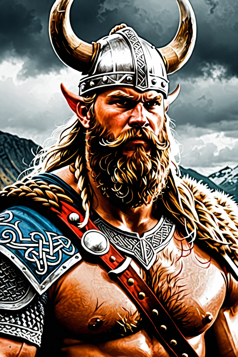 Viking,realistic drawing,Norse mythology,