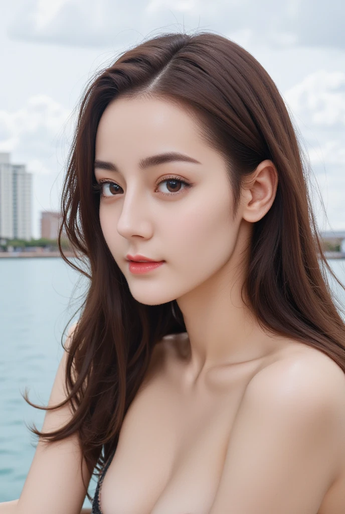 1 beautiful woman, photorealistic, ultra-detailed, high quality, 8K wallpaper, beautiful woman with light brown hair, super realistic eyes, elegant and rich large denotation, sharp focus, perfect dynamic composition, realistic and finely drawn beautiful eyes, finely drawn hair, fine and realistic skin texture, smile, close-up Portrait,Model Body Type, (Representational Image: 1. 3), (8K, Photorealistic, Raw, Highest Quality: 1.4), (Mature 30 yrs old), Small Face, Beautiful Face, (Real Face), No Makeup, Natural Makeup, Light Makeup, (Dark Brown, Short Hair: 1. 3), Beautiful Hair, Realistic Eyes, Detailed (photorealistic skin), beautiful skin, (sweater), charm, ultra high definition, ultra realistic, high definition, golden ratio, ff tiffany, table top, top quality, realistic, ultra detailed, fine, high resolution, 8K wallpaper, one beautiful woman,,, light brown short hair, wearing colorful bikini, sharp focus, perfect dynamic composition, beautiful and detailed eyes, detailed realistic skin texture, smiling face, close-up portrait, model body shape, cleavage, tropical beach, thin and long legs Translated with DeepL.com (free version), table top, highest quality, realistic, Super detailed, finely, High resolution, 8k wallpaper, 1 beautiful woman,, light brown messy hair, wearing a business suit, sharp focus, perfect dynamic composition, beautiful and detailed eyes, thin hair, Detailed realistic skin texture, smile, close-up portrait, model body shape,cleavage,