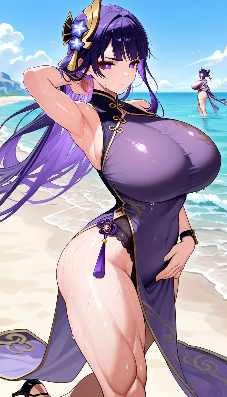 anime illustration、Highest image quality、jungle、plump dark-skinned tribal woman from the tropics、jaguar warrior、perfect proportions、beautiful eyes、wild clothes、Overwhelmingly big breasts beyond the norm、thick legs、cowboy shot、Cheerful smile、Estrus