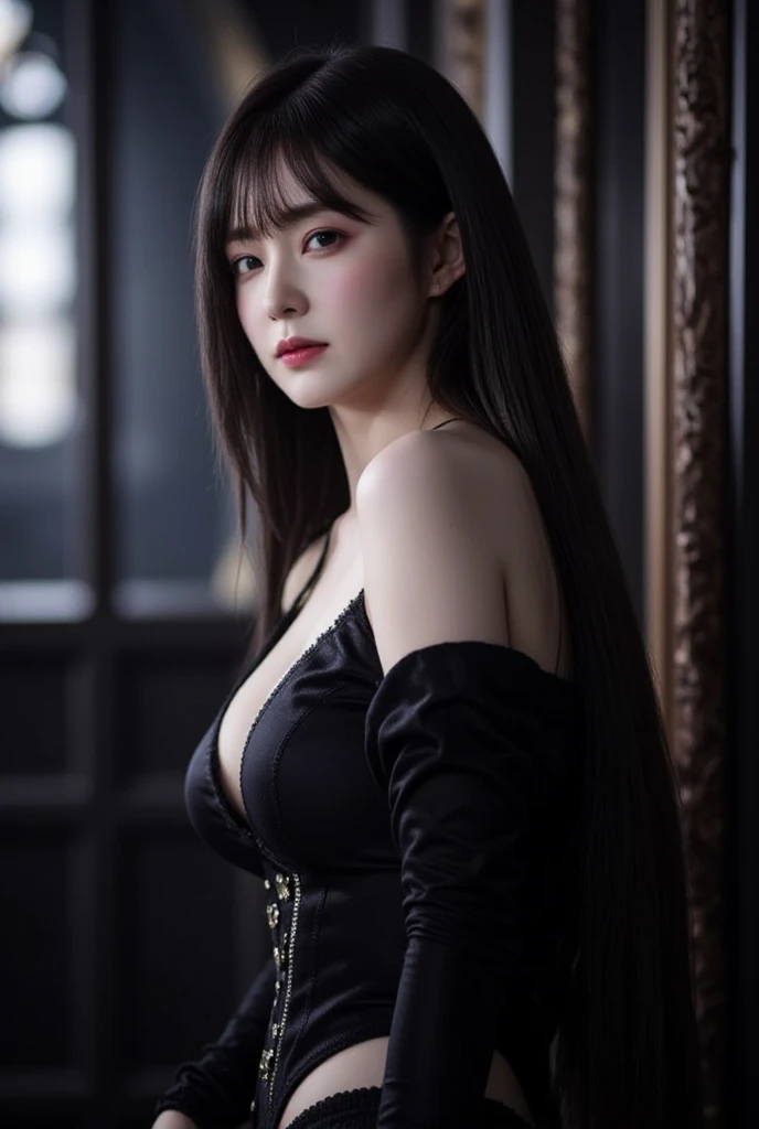 Close-up portrait of Eri Kamei as a judge. She is adorned with the iconic black robe, White collar, and judicial wigs. Her face is the main focus, Show a serious attitude. Although the background is blurry、Suggests a courtroom setting with wooden elements and possibly other court officials. The lighting is soft, illuminating her face, Emphasizes the contrast between her fair skin and black robe. Colors should be rich and detailed, Focusing on her facial expressions. Shots must be taken with an 85mm lens, F/2.8, ISO 100, Shutter Speed 1/100, With soft front light to capture her features in detail.
--ar 16:9 - V5.1 --Style raw --Q 2 --S 750
