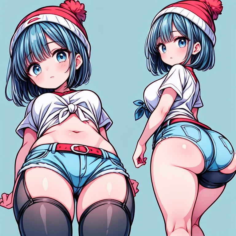 ((an anime girl with light blue hair and red eyes)) ((Breasts 200 cm)) ((Waist 40 cm)) ((Hips 200)) ((Dressed in a without any clothes )) ((back)) ((blushes)) ((NFSW)) ((exposed part))