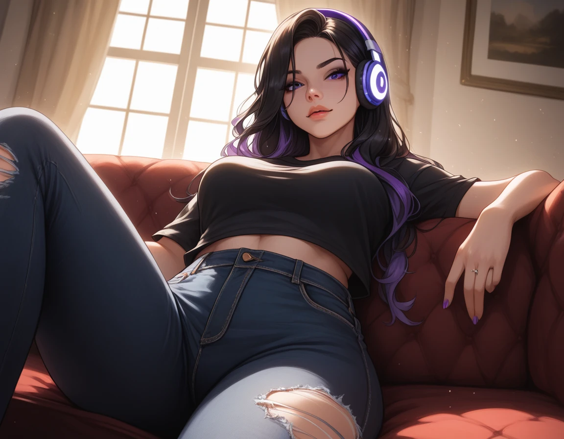 Woman with glasses sitting on a couch with a furry , aluna hiperrealista, com rabo-de-porco preto, character is in her natural pose, imagem ultra realista, Commission for High Res, nerdy black girl super hero, With eye Glasses, uma aluna hiperrealista, thick glasses, Estilo de arte fotorrealista, photorealistic illustration, Estilo de arte realista, Realistic student cosmic fallen angel, olhos claros brilhantes, Biomechanicals, estranho, assustador, pesadelo, cores muito brilhantes, light particles, com luz brilhante, Mshiff, Arte do papel de parede, papel de parede uhd, Anakil Skywalker, 15 anos, roupas medievais