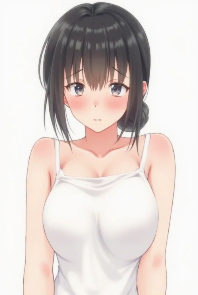 (((Pixel Perfect, Perfect in every detail))), alone, One girl, tamako kitashirakawa, , View Viewer, smile, (Huge breasts:1.5)、(White sleeveless knit sweater、Cleavage-revealing tops、Black long tight skirt)