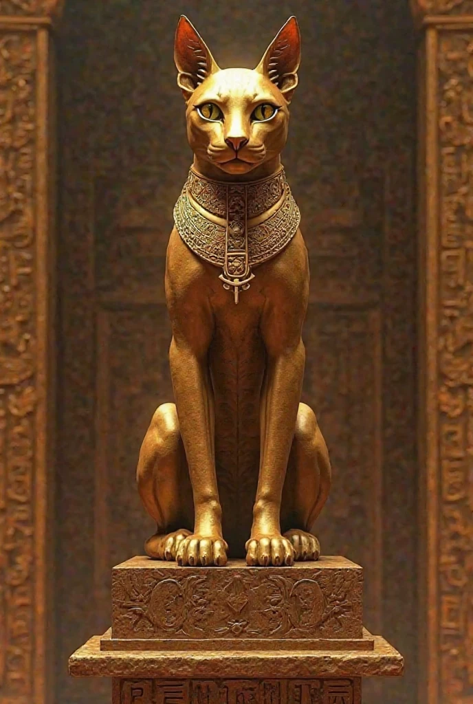 A sphinx-like woman with the body of a lioness guards the locked shut city gateway. Her costume is revealing, she is alluring and holds the key to the gate above her head.