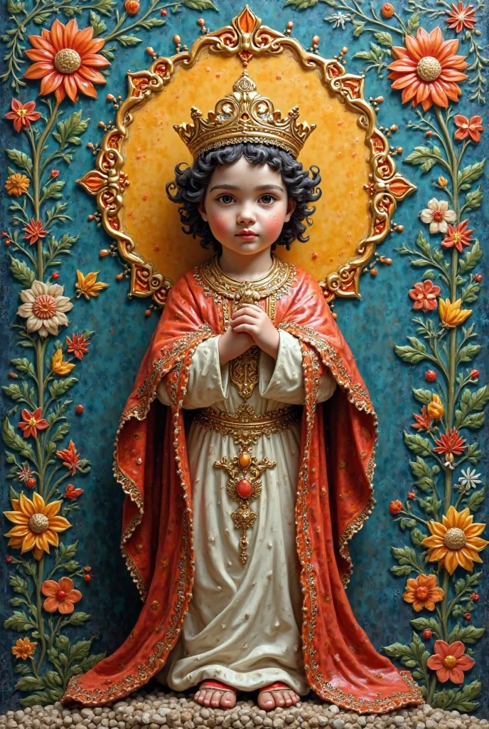 a statue in the style of Stoicism, made of ivory, but of a young child