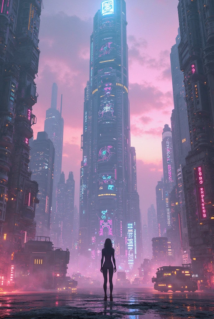 create a futuristic city full of sodomy and hedonism, with a gothic future style