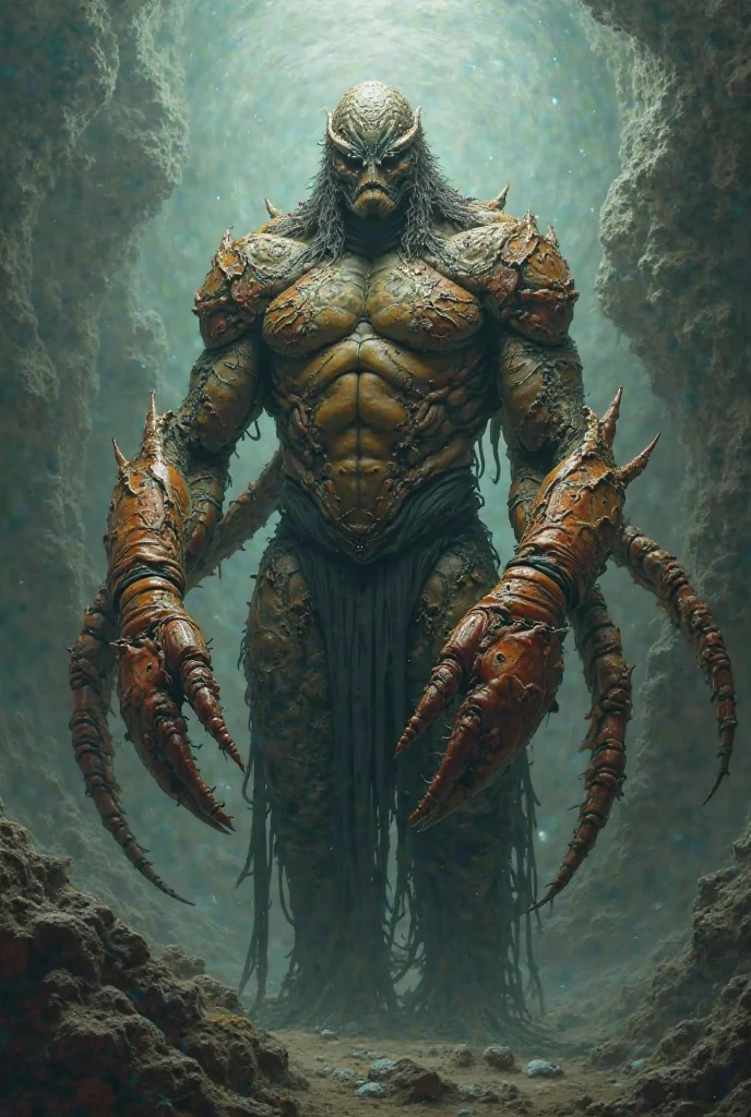 A human body with crab arms