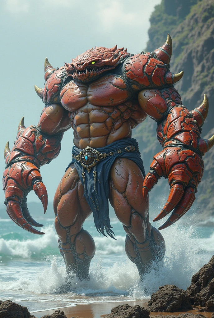 human with crab mixture