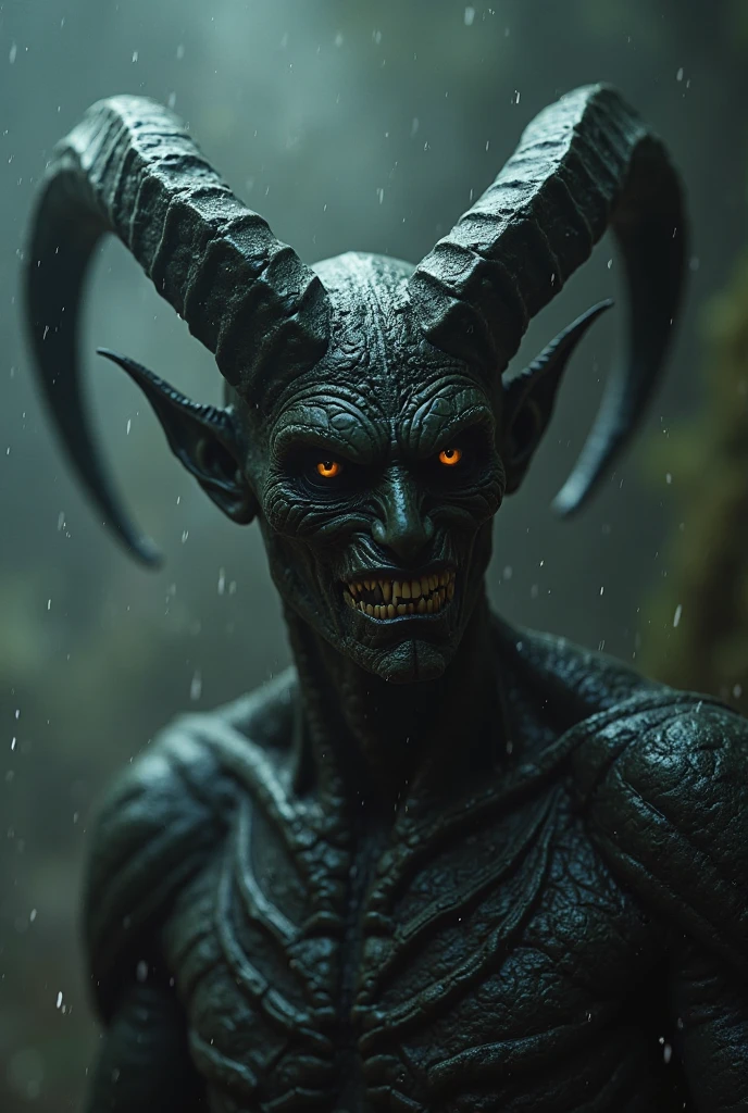 Draw a stone statue of a demon with a strong, bloody face and bloody head, Science fiction horror art, sci-fi horror artwork, inspired by Aleksi Briclot, Fangs of the slaughter, horror fantasy art, Alexis Bricklot(Alexis Bricklot), horror concept art, veneno, Fantasy and horror art, Detailed illustration of 4K horror, demonic creature, dark fantasy horror art