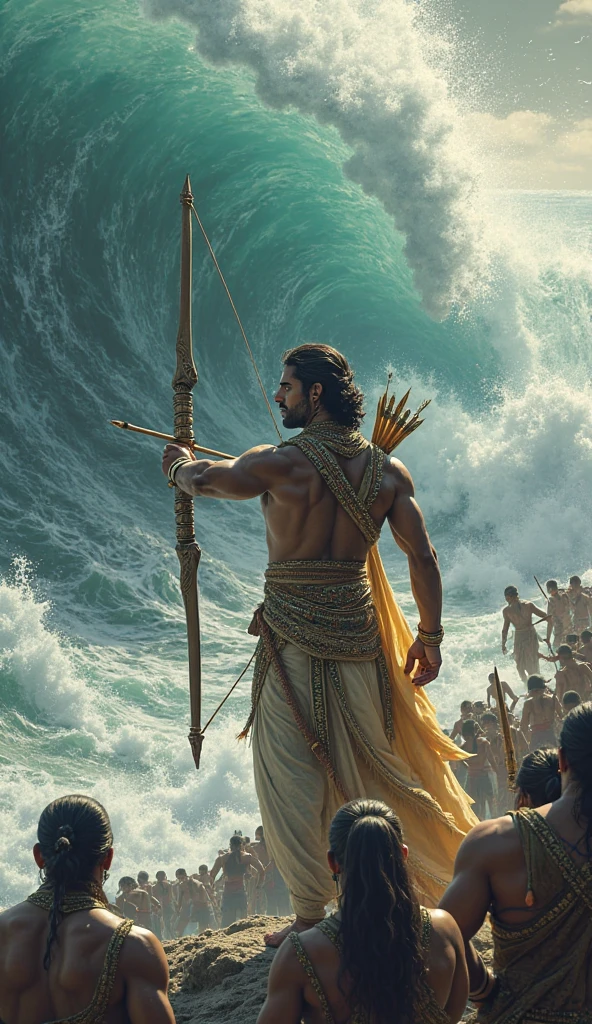 Dutch army and, an Indian Hindu warrior is fighting them, in the ship and the Hindu warrior is wearing his Hindu traditional white dhoti dress and has a gym body and a dramatic scene looks like a war. This scene is from ancient times, 1600 AD.