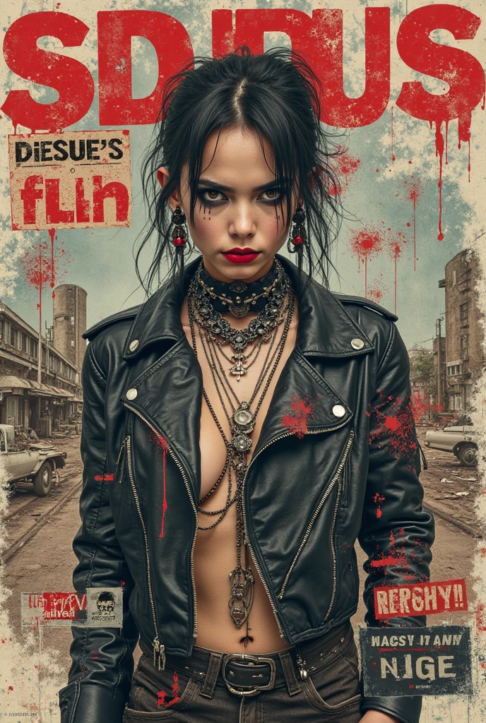 ((((dramatic))), (((gritty))), (((intense))) film poster featuring a young woman as the central character. She stands confidently in the center of the poster, wearing a stylish and edgy outfit, with a determined expression on her face. The background is dark and gritty, with a sense of danger and intensity. The text is bold and attention-grabbing, with a catchy tagline that adds to the overall feeling of drama and excitement. The color palette is mainly dark with splashes of vibrant colors, giving the poster a dynamic and visually striking appearance,tachi-e (magazine:1.3), (cover-style:1.3), fashionable, woman, vibrant, outfit, posing, front, colorful, dynamic, background, elements, confident, expression, holding, statement, accessory, majestic, coiled, around, touch, scene, text, cover, bold, attention-grabbing, title, stylish, font, catchy, headline, larger, striking, modern, trendy, focus, fashion,