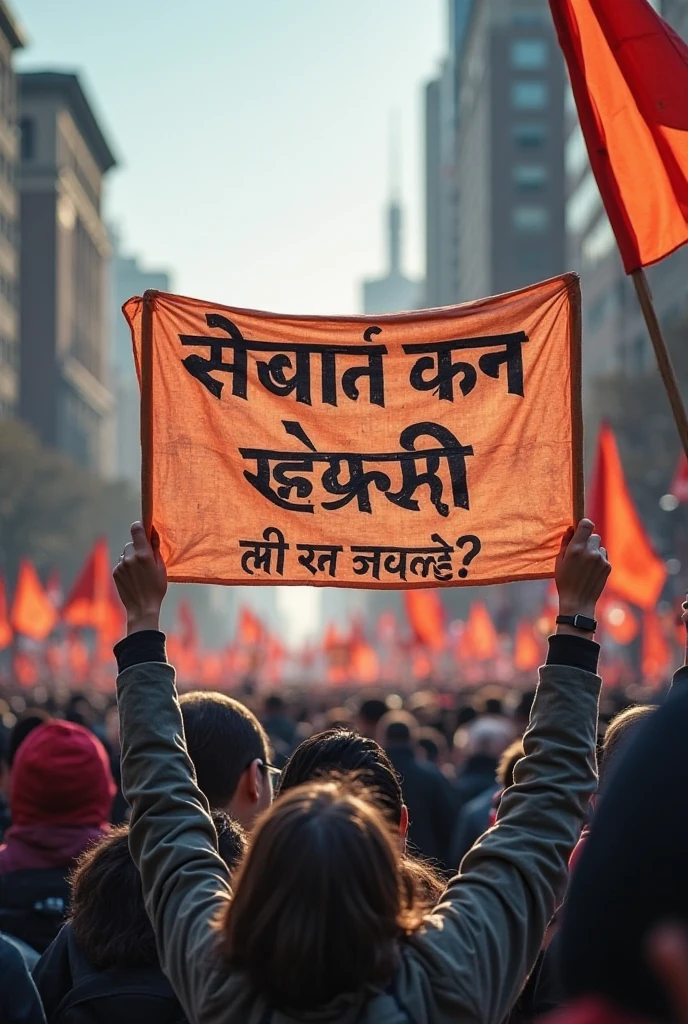 an indian peoples crowd of 10000 protest rape case in their hands the plates having thoughts in marathi hindi like We want justice कायदा बनाओ, इंसाफ दिलाओ, न्याय हवाच
 

