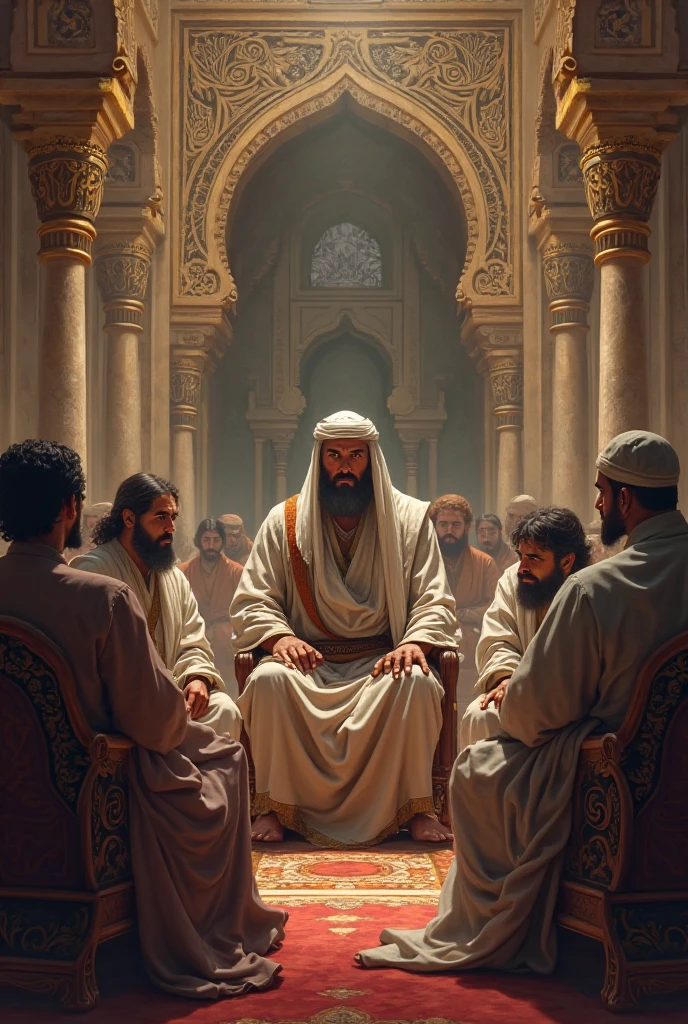 Muslim hazrat umar r.a. ,on face,light, seat with people