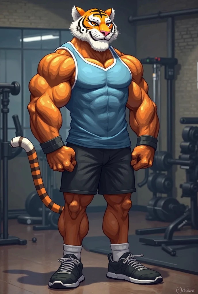 solo, 1boy, Huge Muscular Old Grizzly Bear wearing glasses , pectoral, huge pectoral, wide pectoral, short white hair, short pants, black wristbands and black tank top , bearded, Mustache, simple background, masterpiece, high detailed, 8k, high resolution, at the gym, bench press