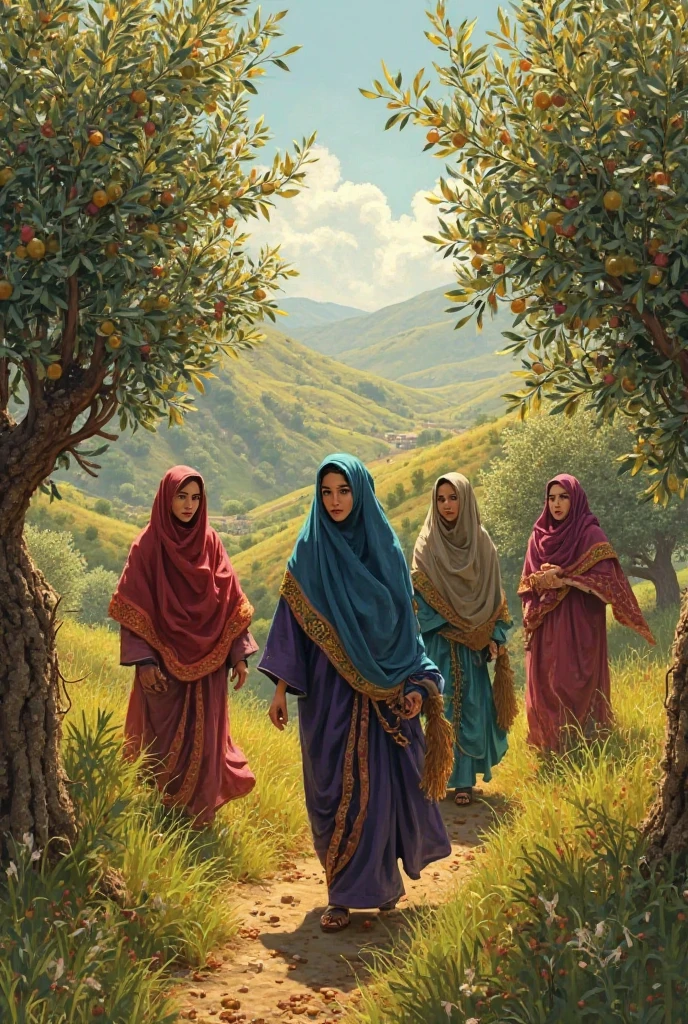 Tree women living in castle
