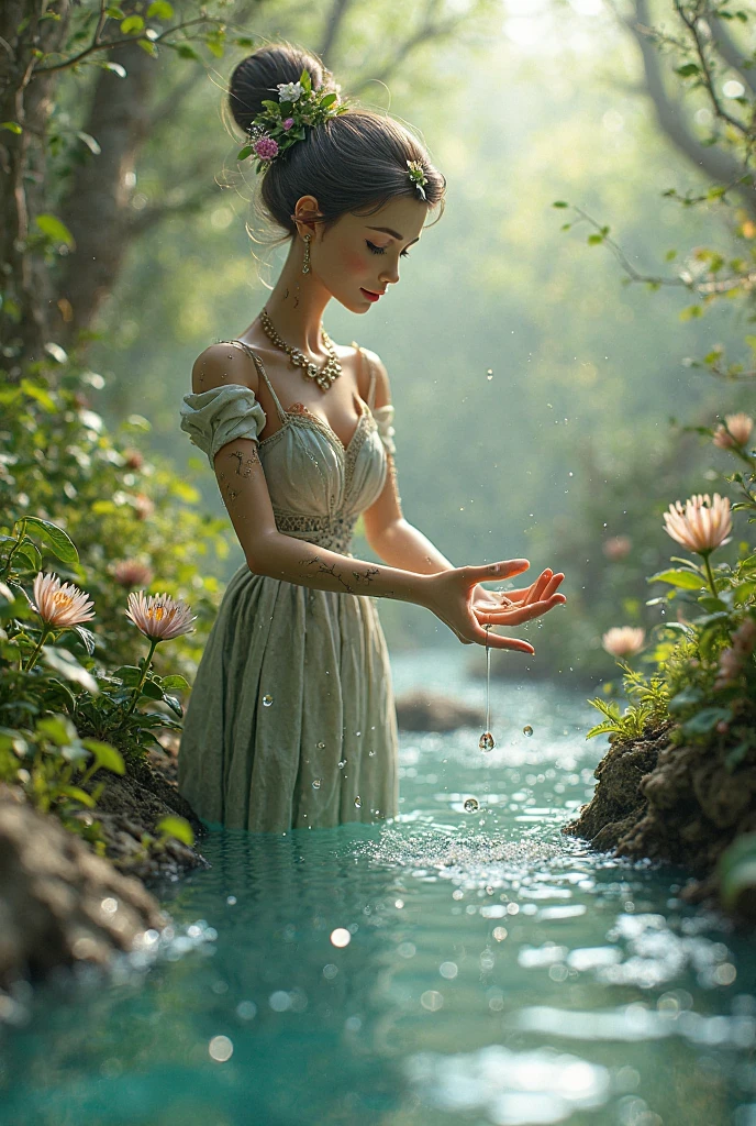(A beautiful and gentle girl:1.3),(stand:1.3),(full-size photograph:1.2),double_bun,(cleavage:1.2),(transmitting:1.2),(light blue tulle skirt:1.2),(Vitality:1.1),graceful,
(sunshine:1.2),(Volume light:1.1),Fountain,Delicate water,(Romanticism:1.1),cinematic lighting,(textured skin:1.1),high quality,
<lora:fountainå·æ³_v1.0:0.67>,<lora:duobabaè²å½©çå¼¹:0.42>,(light blue atmosphere:1.1),<lora:æ³å
:0.13>,
