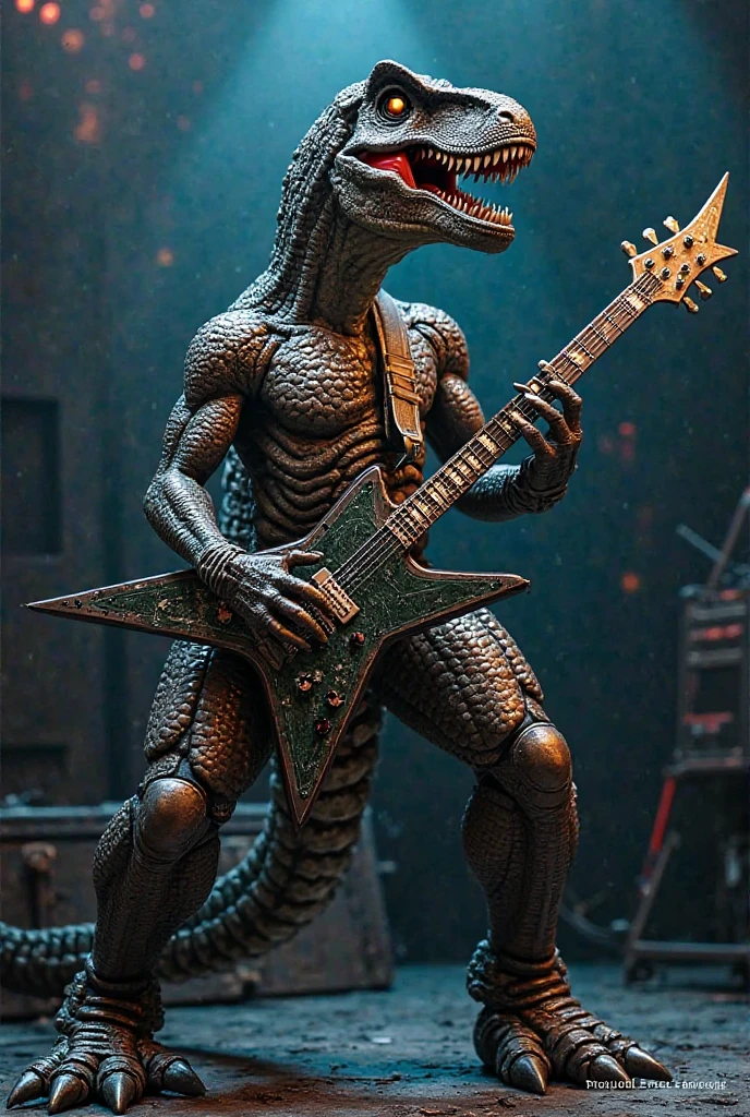 Godzilla playing saxophone