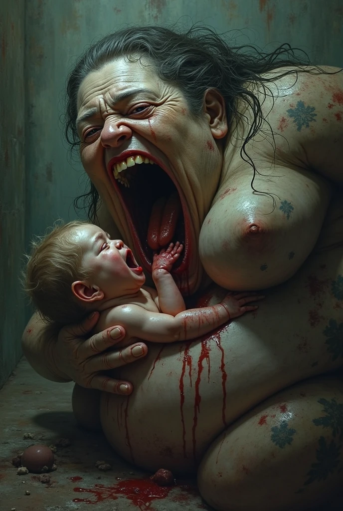 Black Hair, Perfect Anatomy, Realistic, Flat Chest, ((Browsing Caution)), See through, ((Sex)), Pupils dilate, Tears flow, Surrealism, 8K, Very detailed, high quality, Vaginal ejaculation, ((R-18 Performance)), small, girl, Get on all fours, Grit your teeth, gang rape