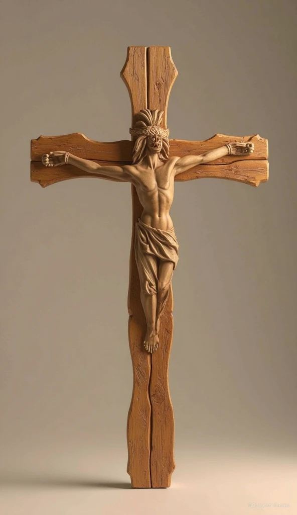 Baroque style carved cross without Christ