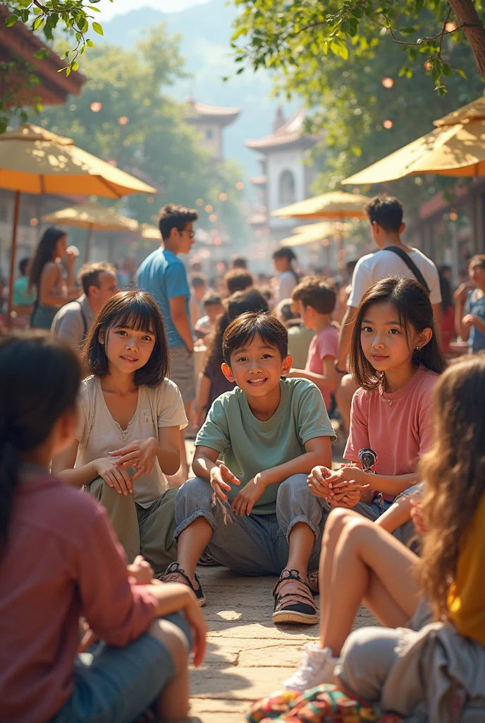 Countryside summer festival、Gion Festival、Opening a store、stall、firework、firework大会、The kids、Cute kids