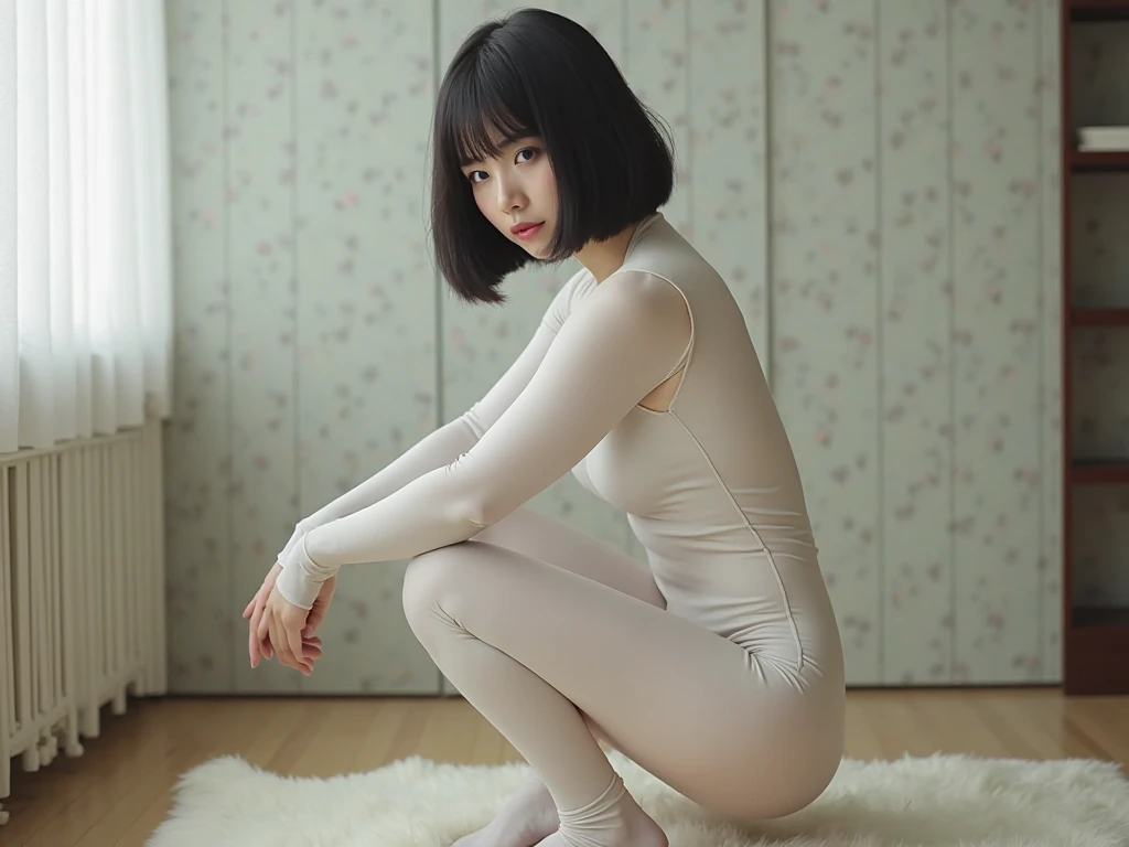 ((Top Quality, 8k, Masterpiece: 1.4)), japanese woman, ((naked, skinny:1.4)), ((30 years old:1,0)), ((looking at viewer:1.4)), inside bedroom, ((Spread her legs:1.4)), ((spread pussy:1.1)),vaginal, arms up,
