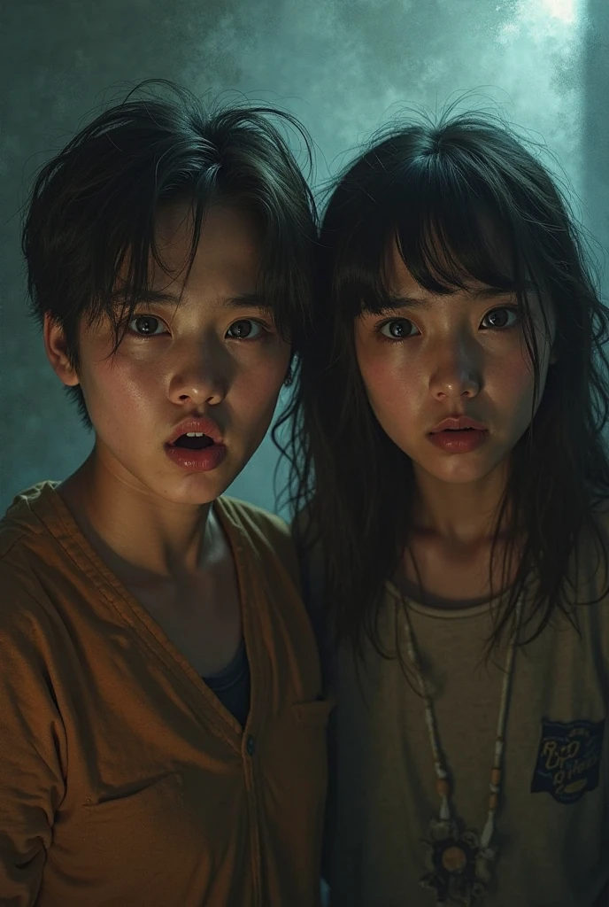 two children talking at night